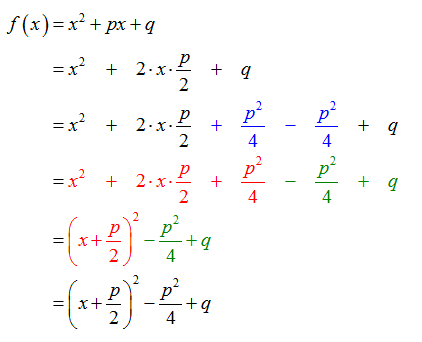 Quadratische Funktionen - Normalform in Scheitelpunktform umwandeln