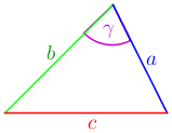 Allgemeines Dreieck mit Winkel