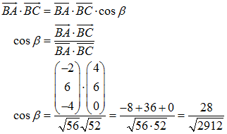 Berechnung von Cosinus Beta